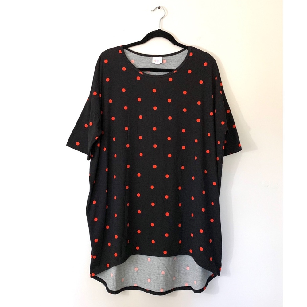 LuLaRoe Polkadot Irma Hi-Low Tunic Top